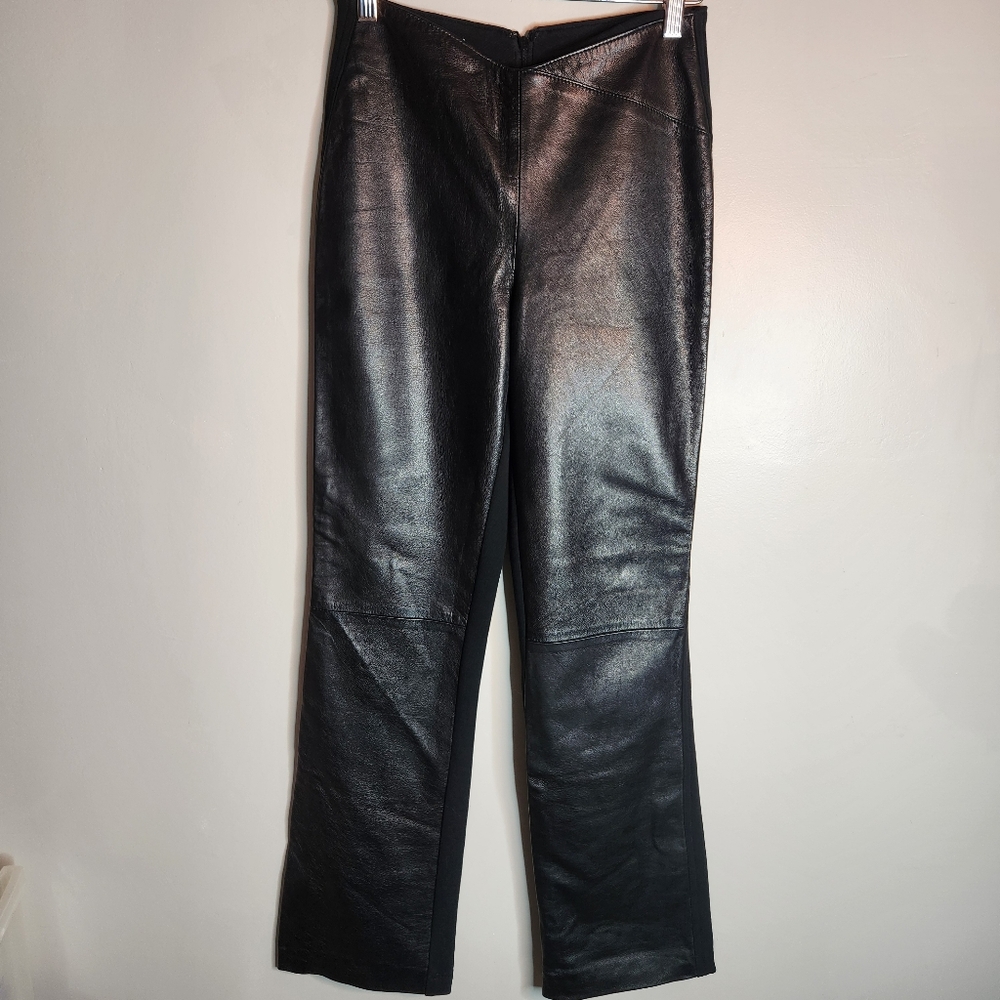 Vintage Cache Leather Front Low Rise Pants, Size 0